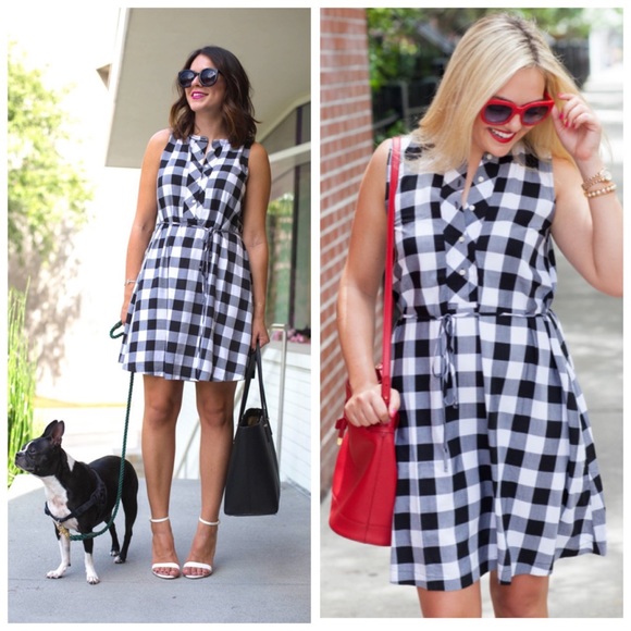 LOFT Dresses & Skirts - LOFT Gingham Tie Waist Dress